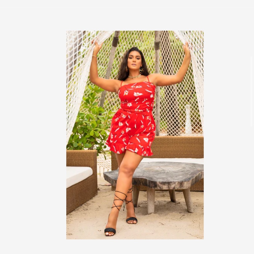 Rebdolls Red Floral High-Waist Women’s Shorts